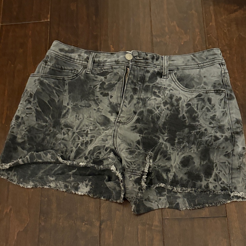 Hollister Black Tie-Dye Jean Shorts